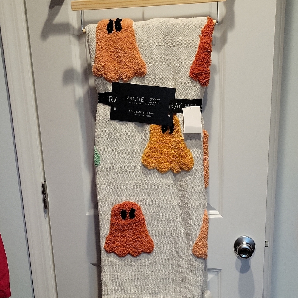 Rachel Zoe Ghost Design Towel - Orange, White, and Black
